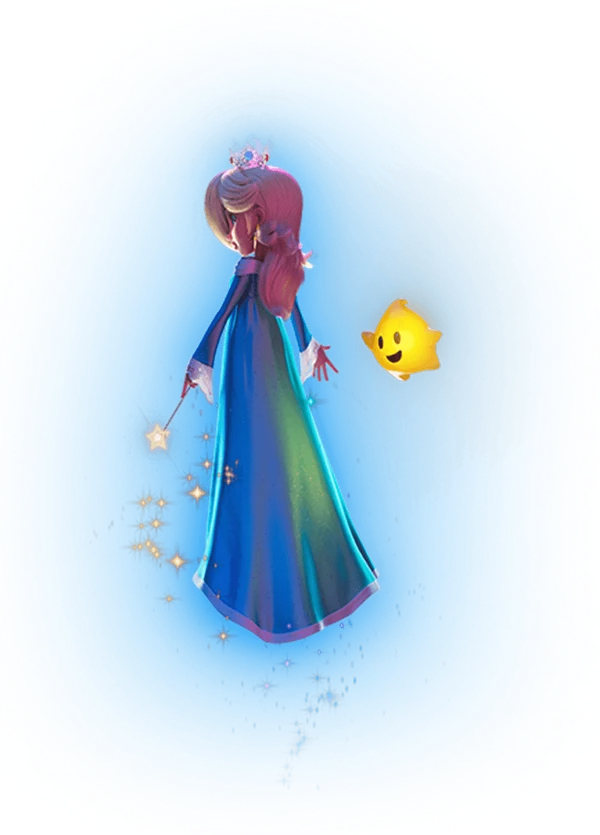 Rosalina with her star wand, gown swirling