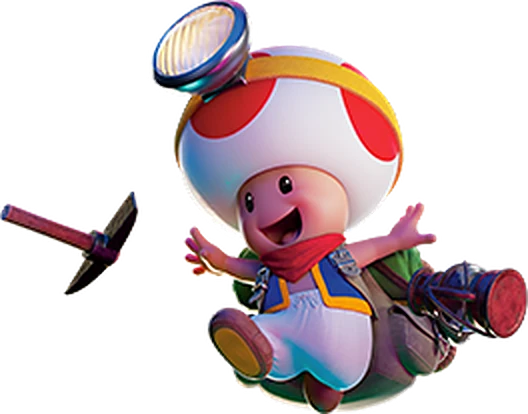 Toad geared up for adventure with a pickaxe