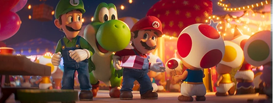 Movie still: the crew at a lantern festival